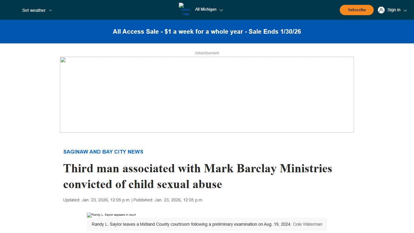 Third man associated with Mark Barclay Ministries convicted of child sexual abuse - mlive.com